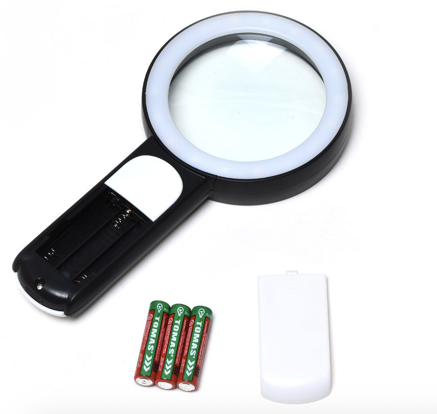 30X Handheld Magnifying Glass with 18LED Cold and Warm Light 2