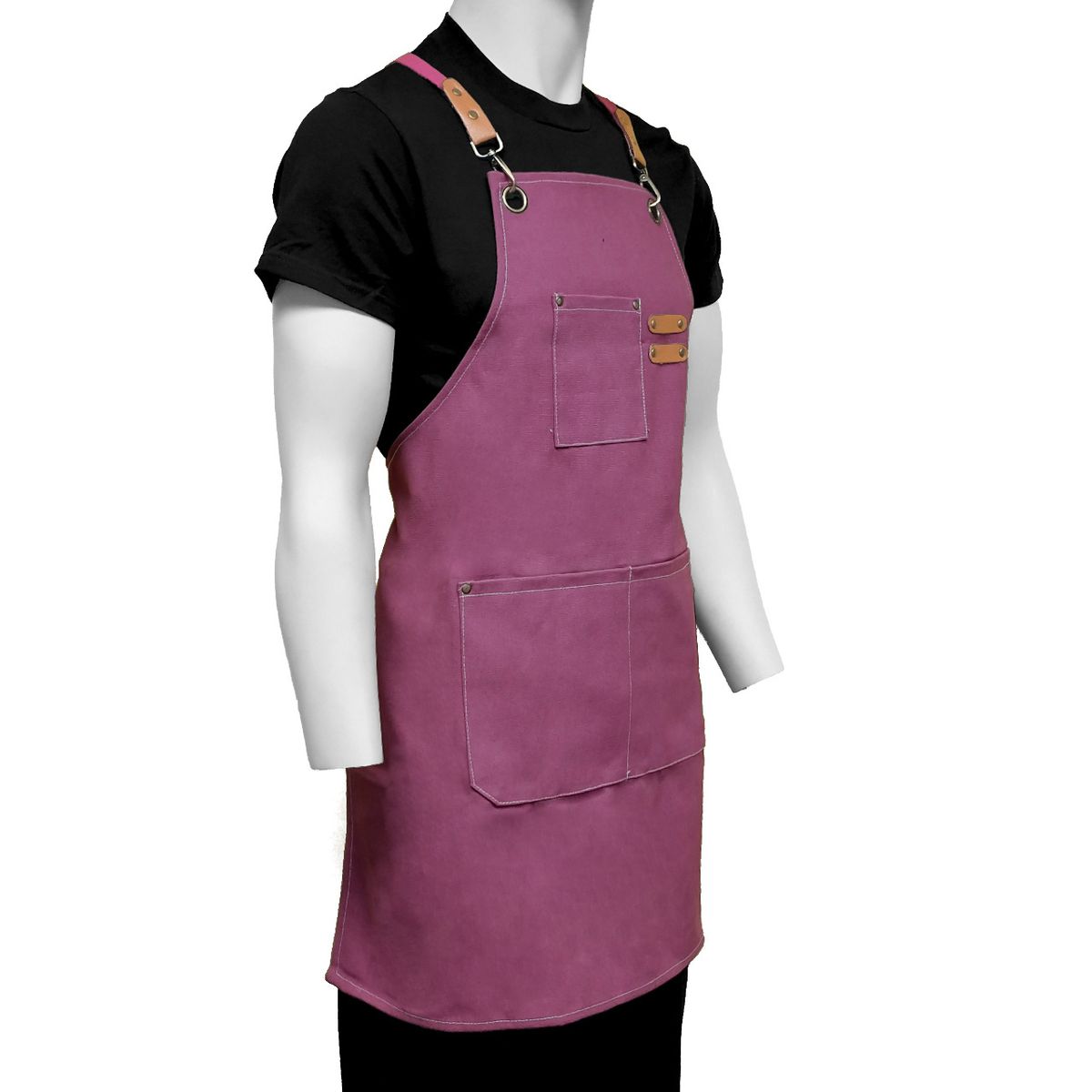 26 in. x 30 in. Cotton Cross Back Apron with Pockets (Full Color Logo)