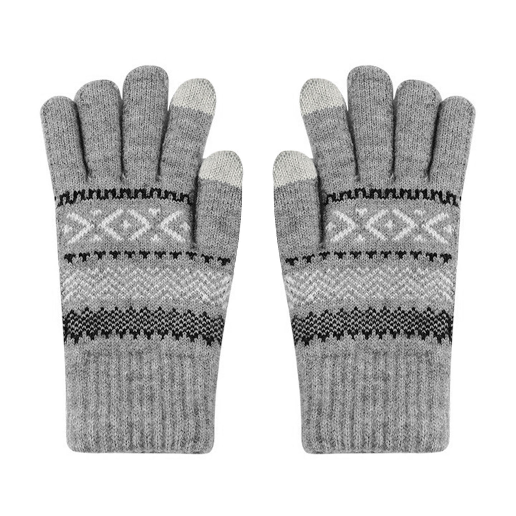 Contrast Stripe Touchscreen Gloves 7