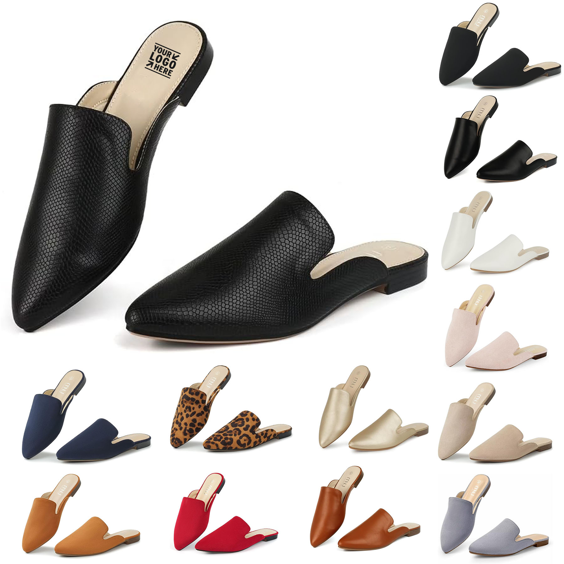 Women Flats Comfortable Pointed Toe Mules 2
