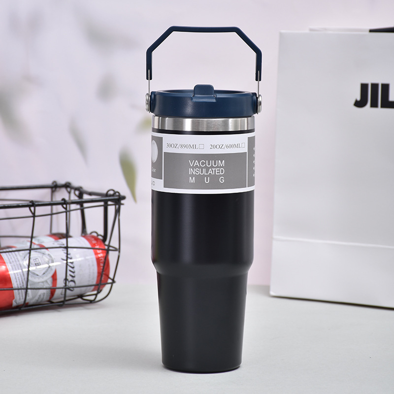 30oz. Stainless Steel Insulated Mug/Tumbler with Handle 3
