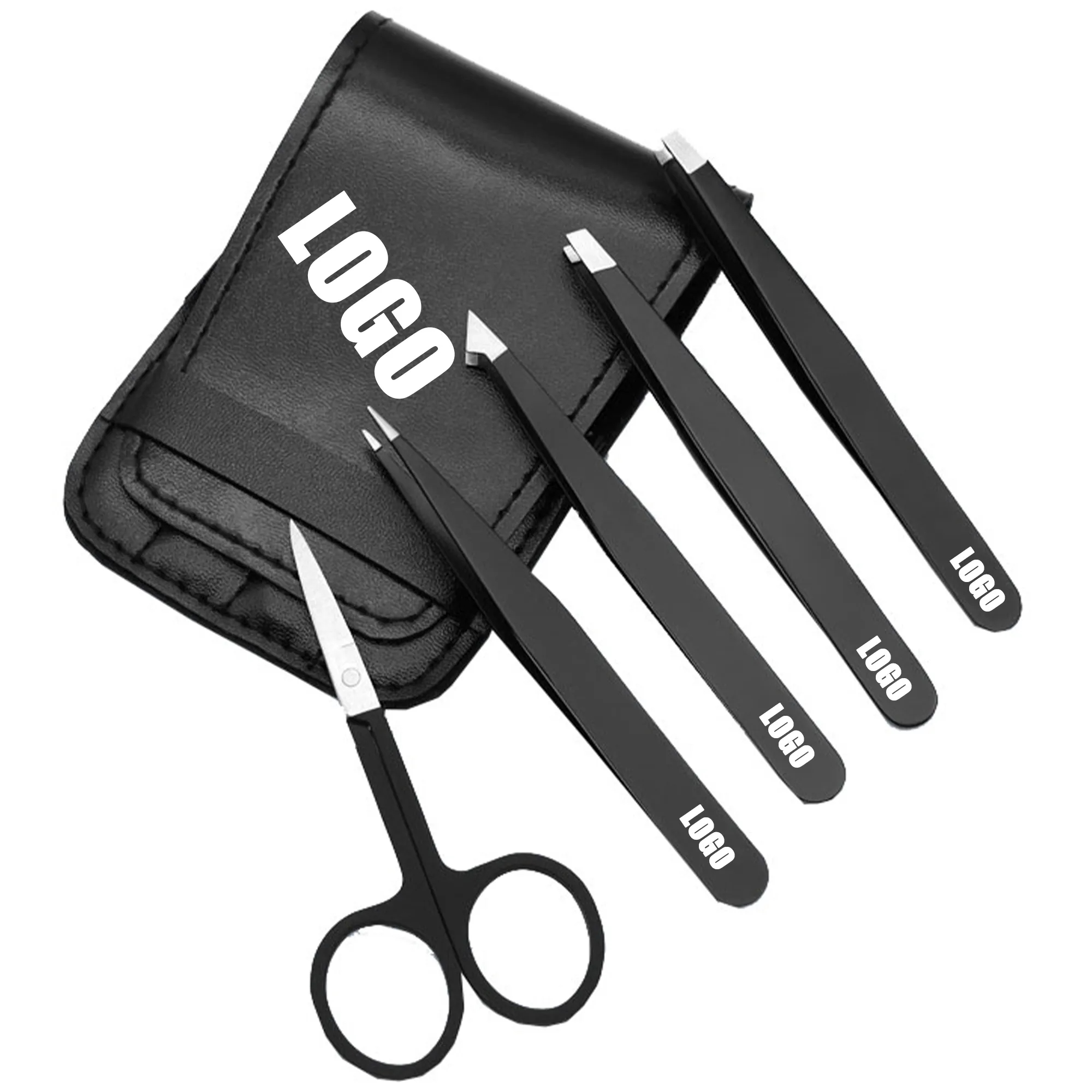 Stainless Steel Eyebrow Tweezers Set