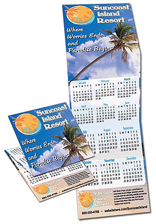 Tri-Fold Calendar - 5.3x17 - 4 pt. Gloss Text 2