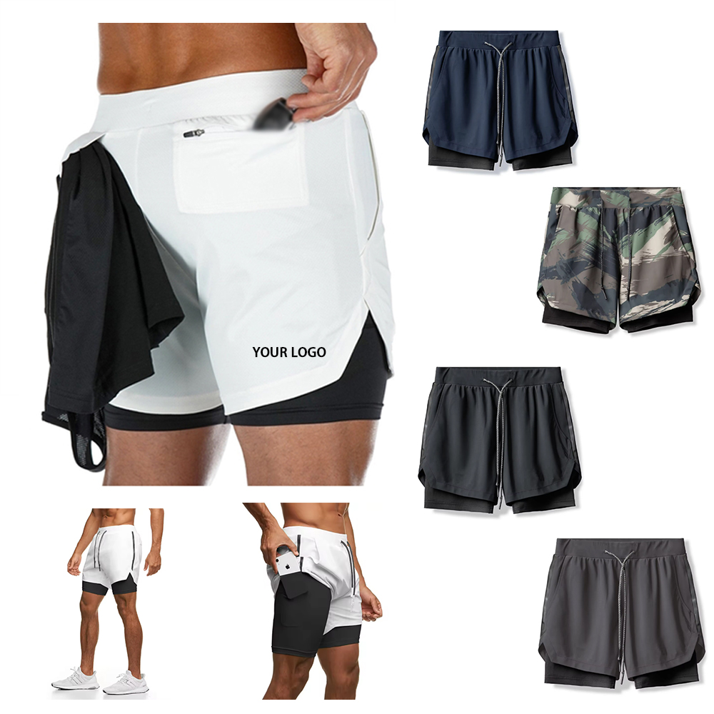 Men's 2 in 1 5" Gym Athletic Workout Shorts 2