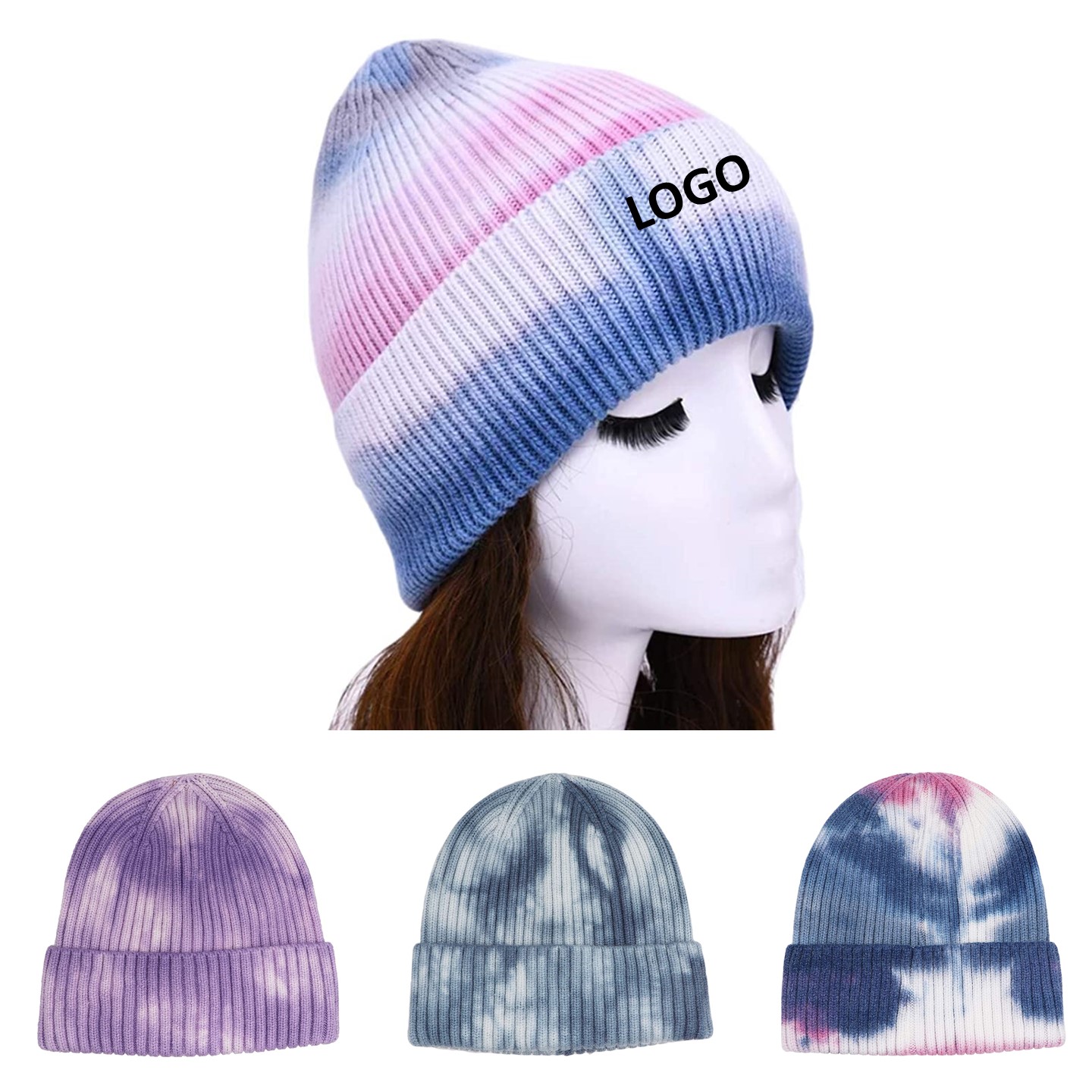 Tie-dye Printed Knitted Beanie 2