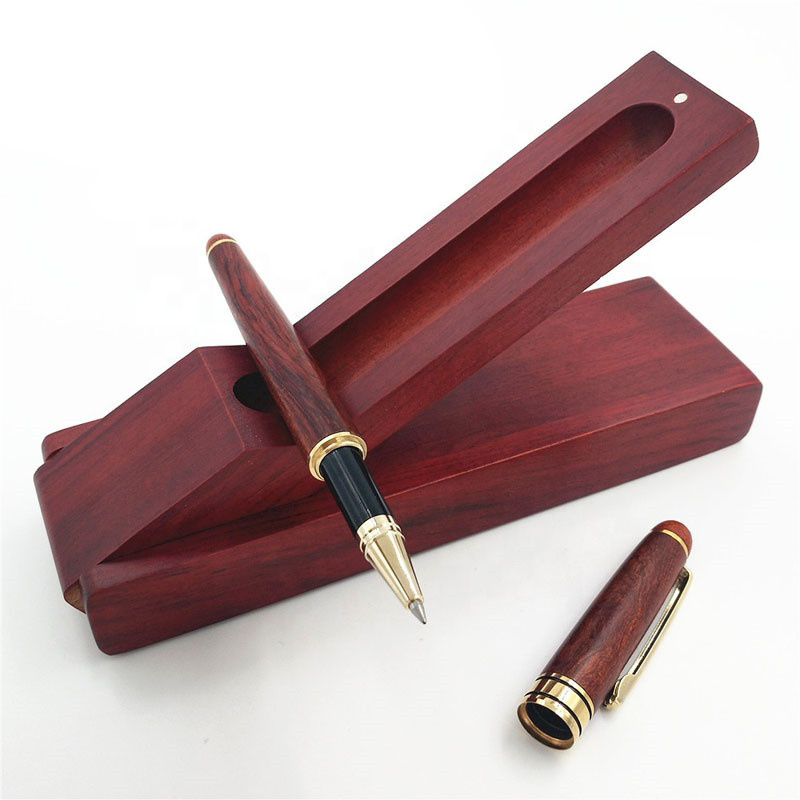 GreenGift - EcoLuxe Rosewood Roller Pen Set 5