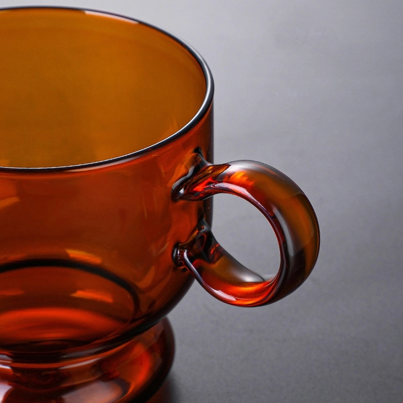 Custom 12 OZ. Glass Tea Cup Coffee Mug with Saucer Set 4