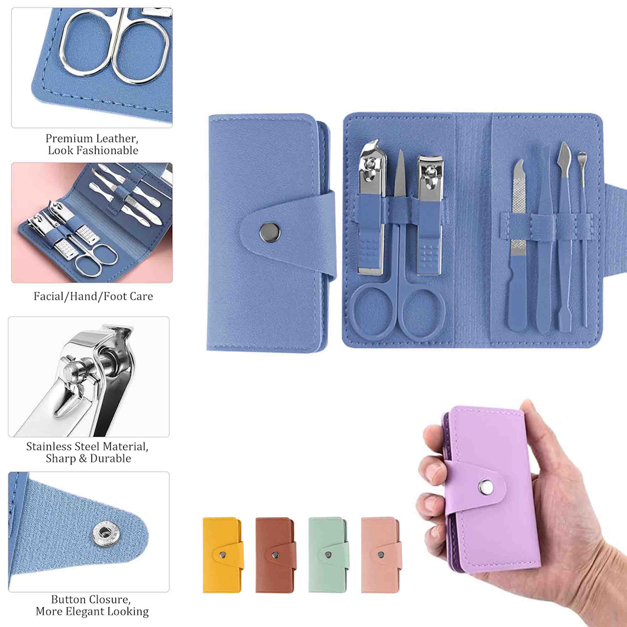 7-Piece Leather Look Manicure Set 2