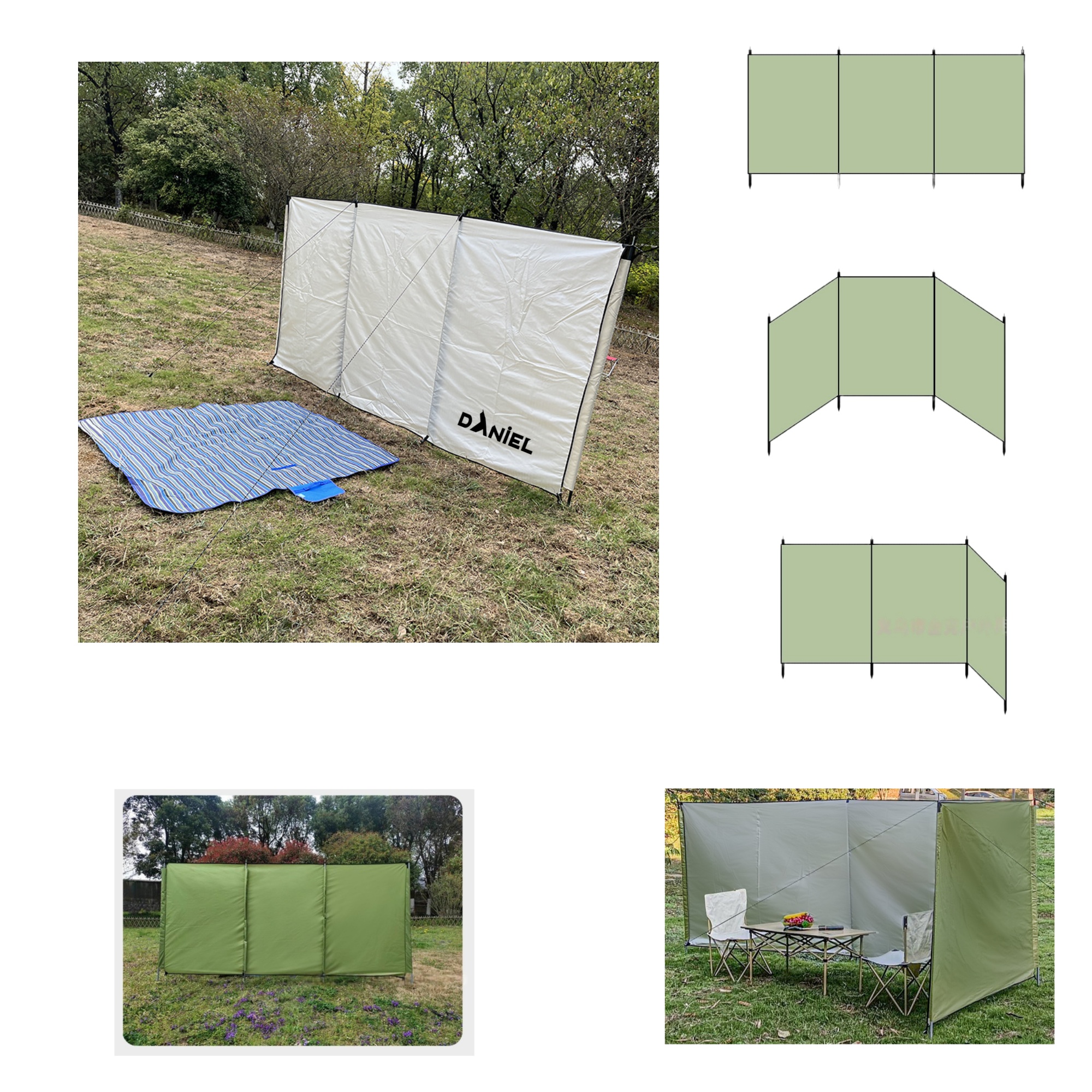118" x 55" Wind Protection 3 Panel Design 2