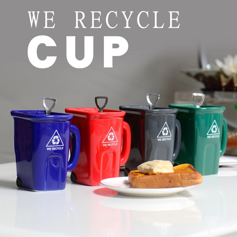Custom 12 oz Ceramic Funny Trash Can Mug 1