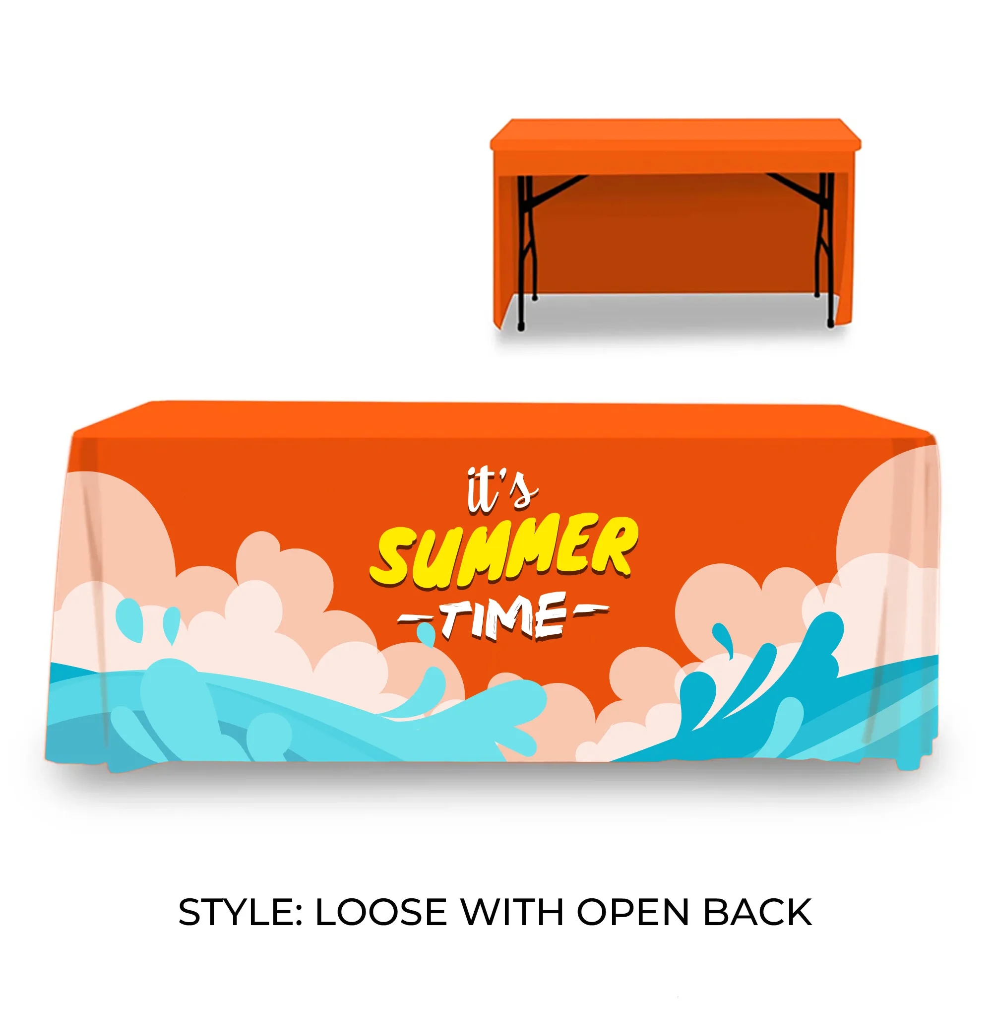 8' Table Cover Standard Throw w/ Open Back 3