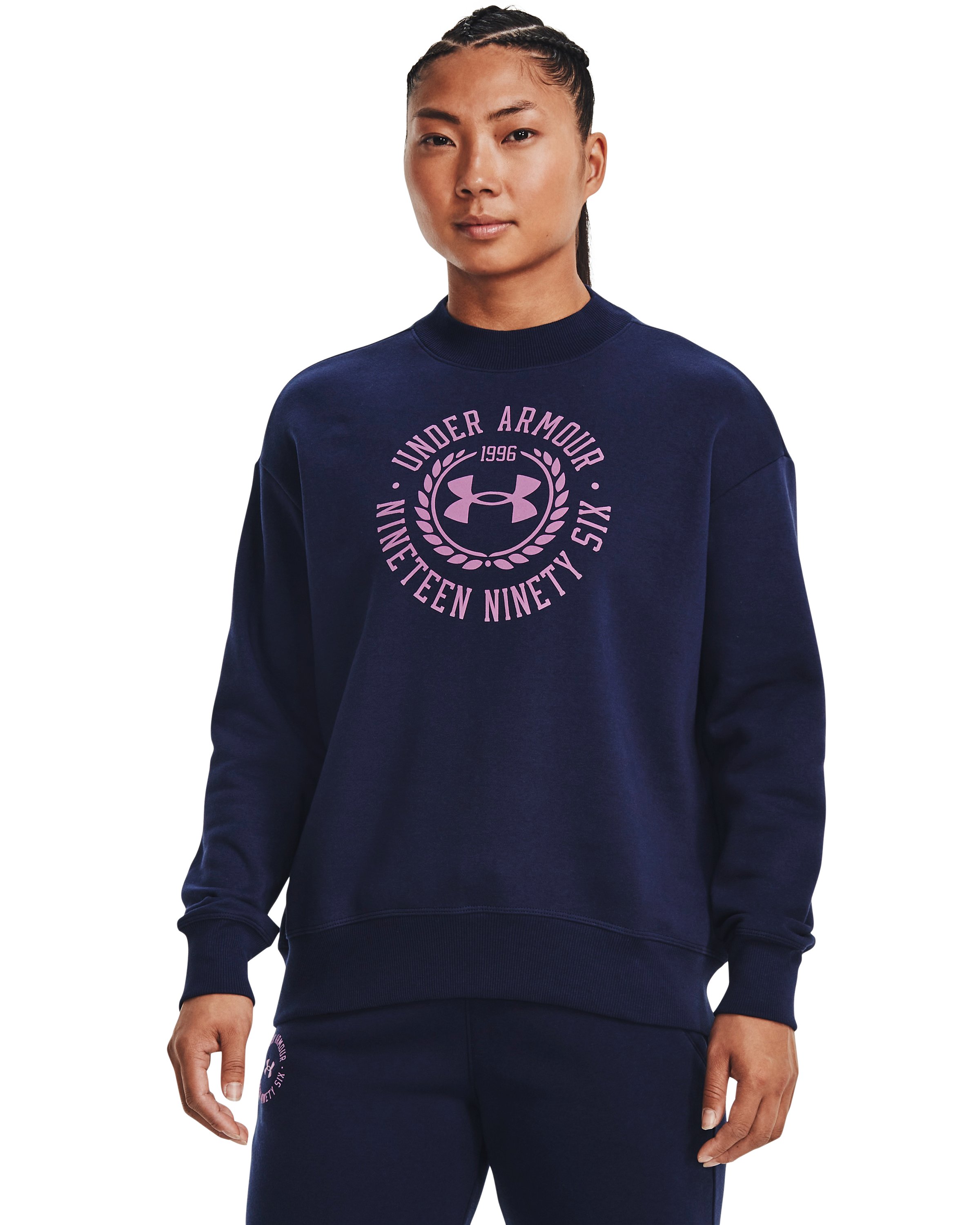 UA Rival Fleece Crest Graphic Women's Crew 3