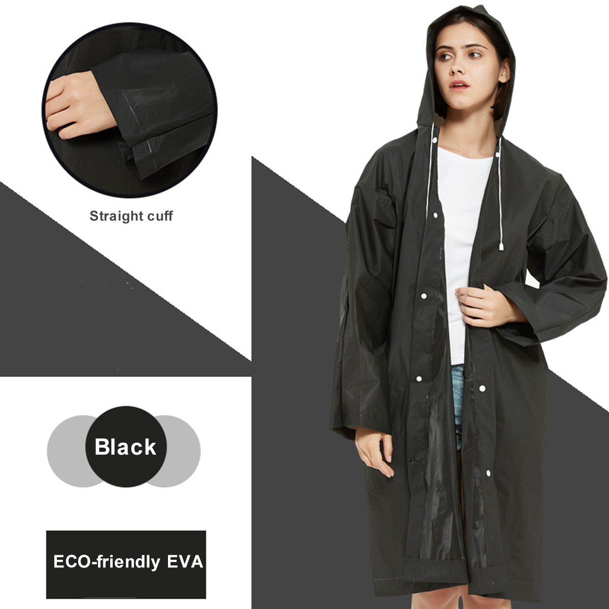 Transparent Reusable EVA Raincoat 5