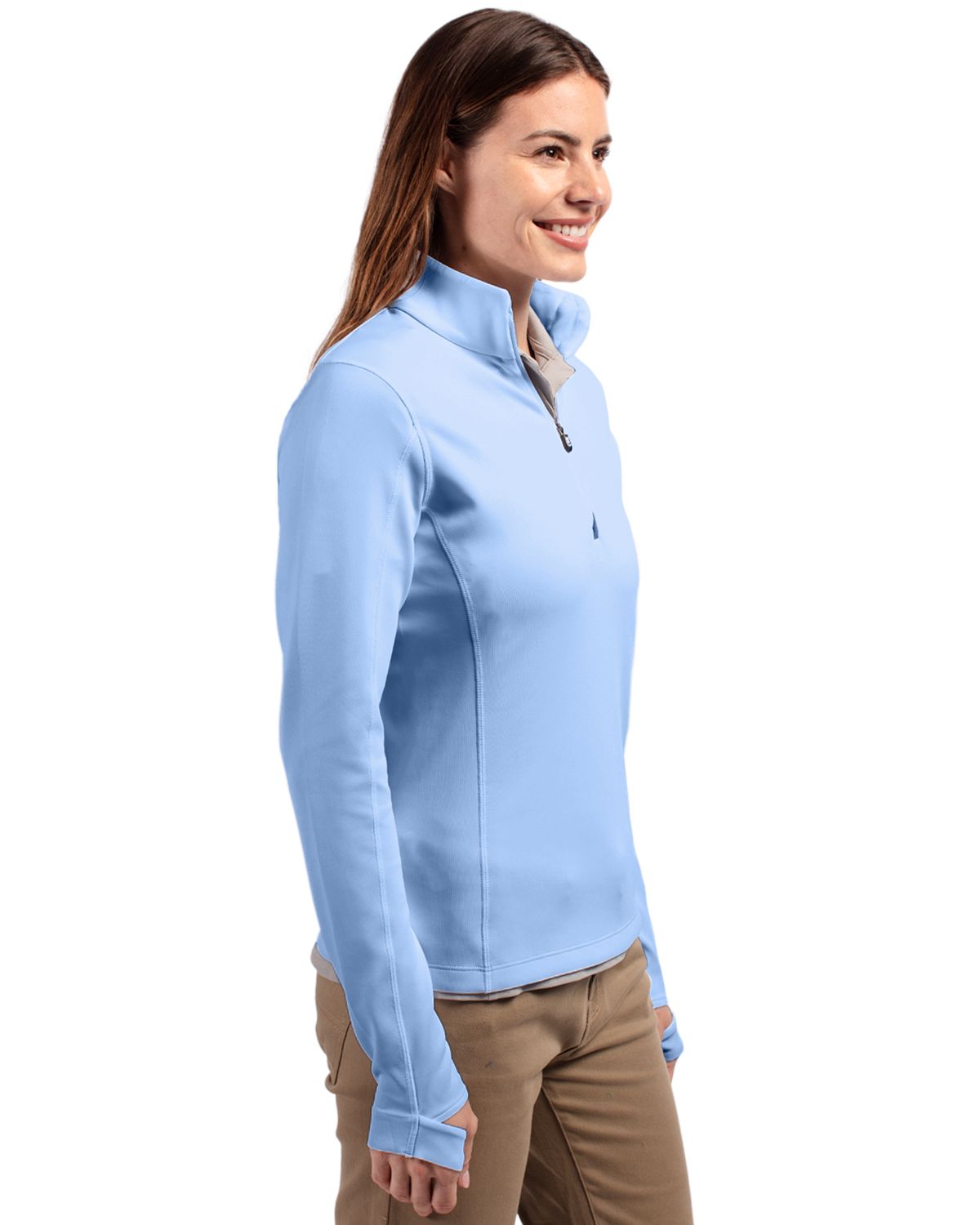 Cutter & Buck Traverse Recycled Smooth Stretch Womens Quarter Zip Pullover 85