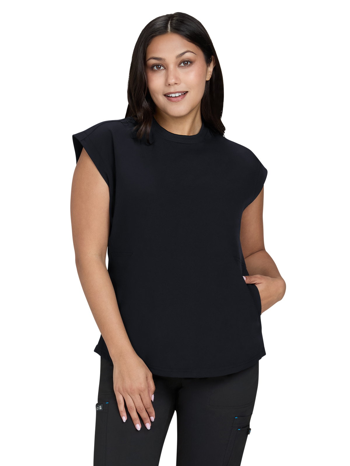 Basics - Women's Two-Pocket Round Neck Scrub Top 27
