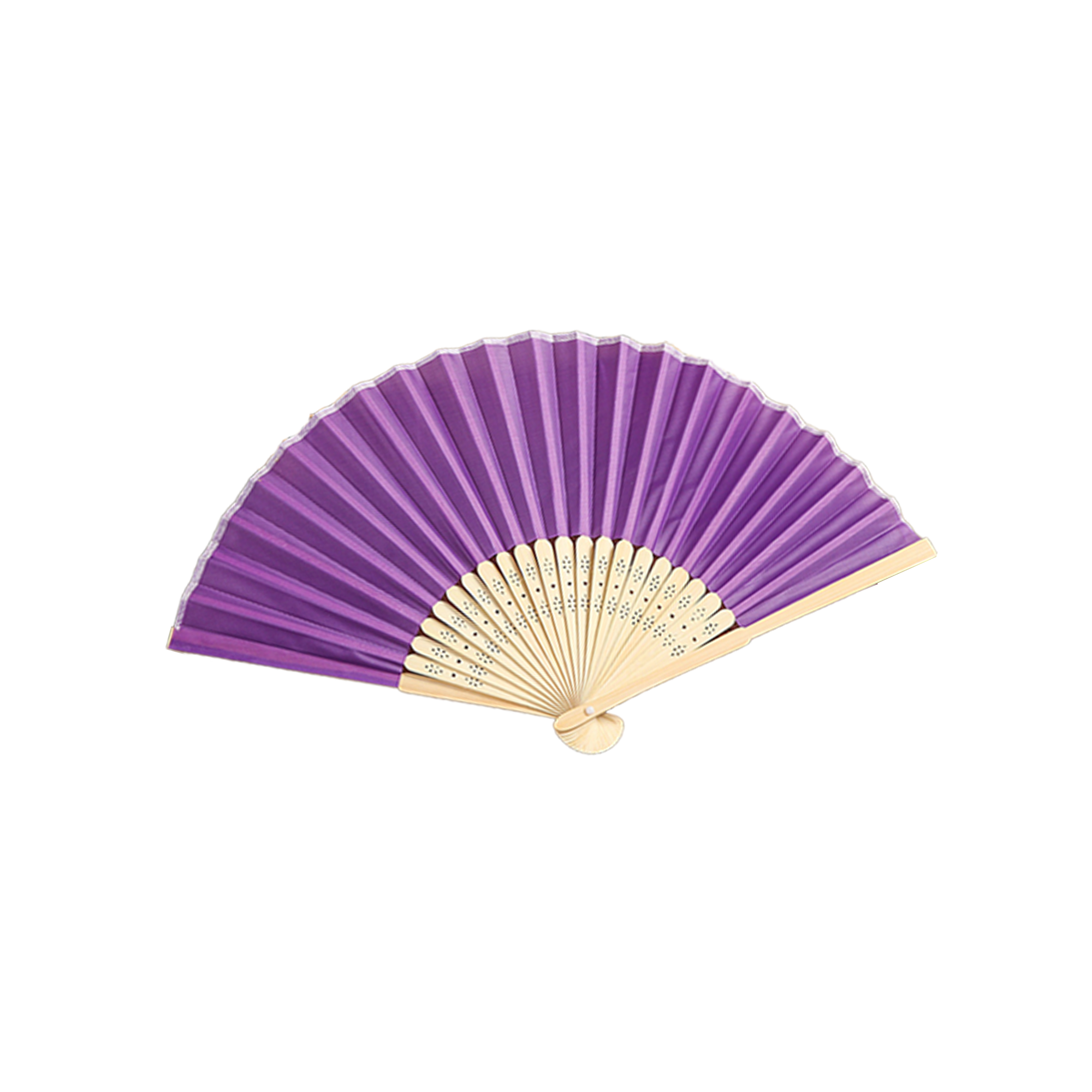 Bamboo Made Polyester Fabric Folding Fan 3