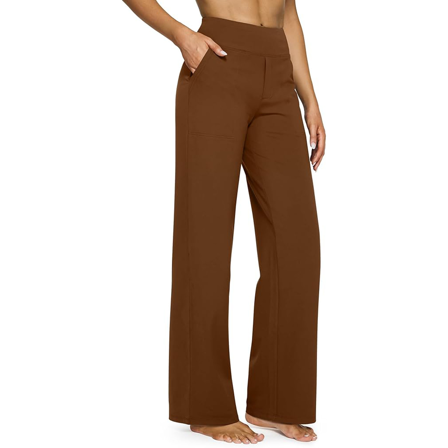 High Waisted Stretch Yoga Pants Women's Wide Leg Pants 12