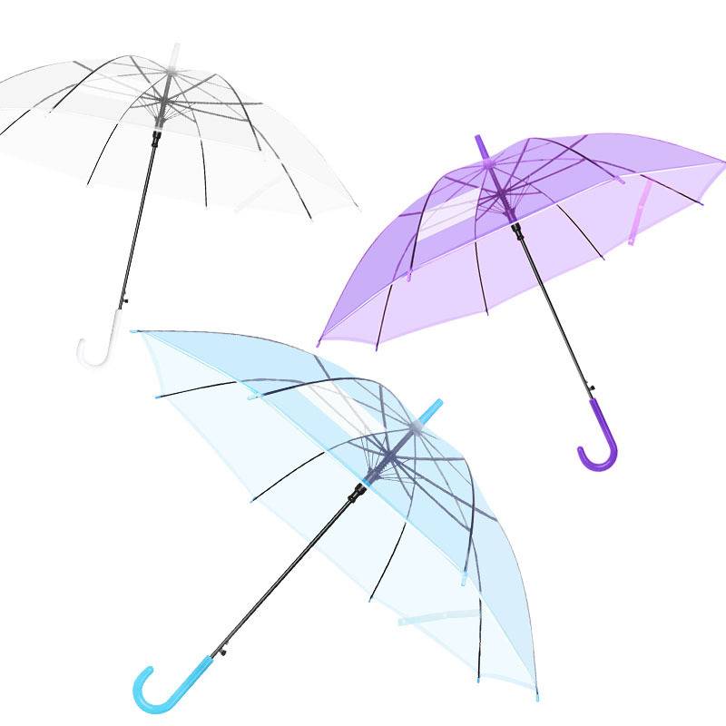 Gradient Transparent Solid Color Children's PVC Umbrella 6