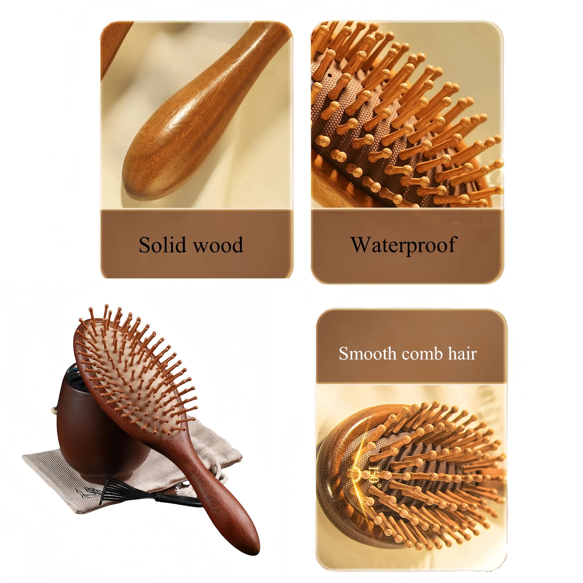 Premium Sandalwood Air Cushion Hairbrush For Scalp Massage 3