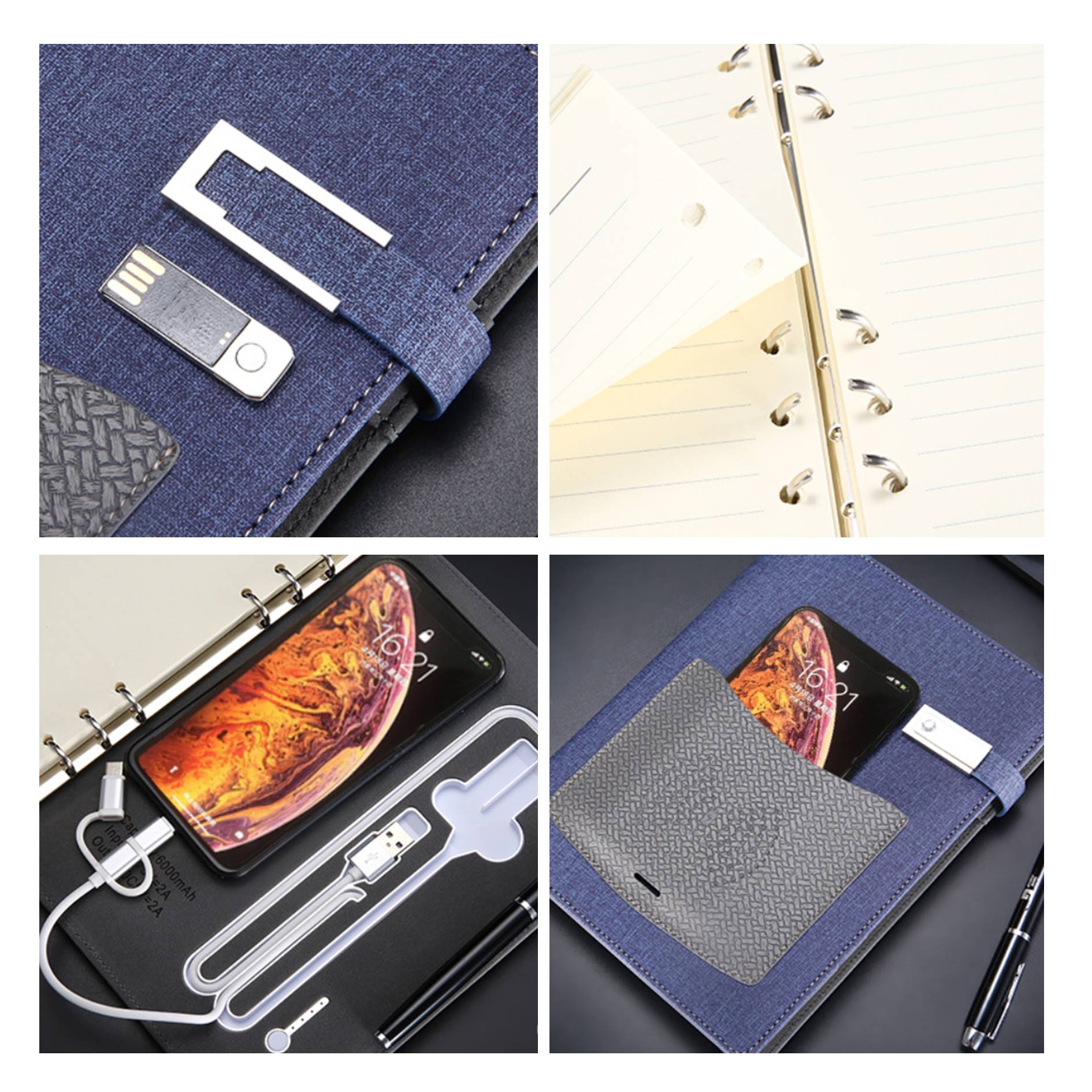 Multi-Functional Notebook w/Wireless Charger & Flash Drive 4