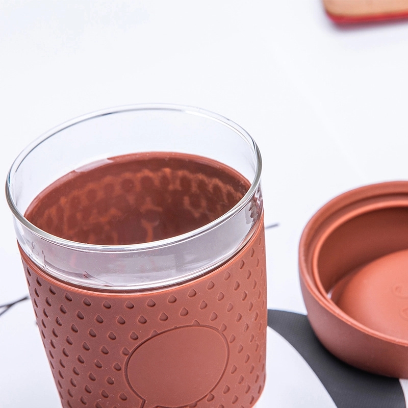 Reusable Glass Coffee Mug Travel Cup with Spill Proof Lid 9