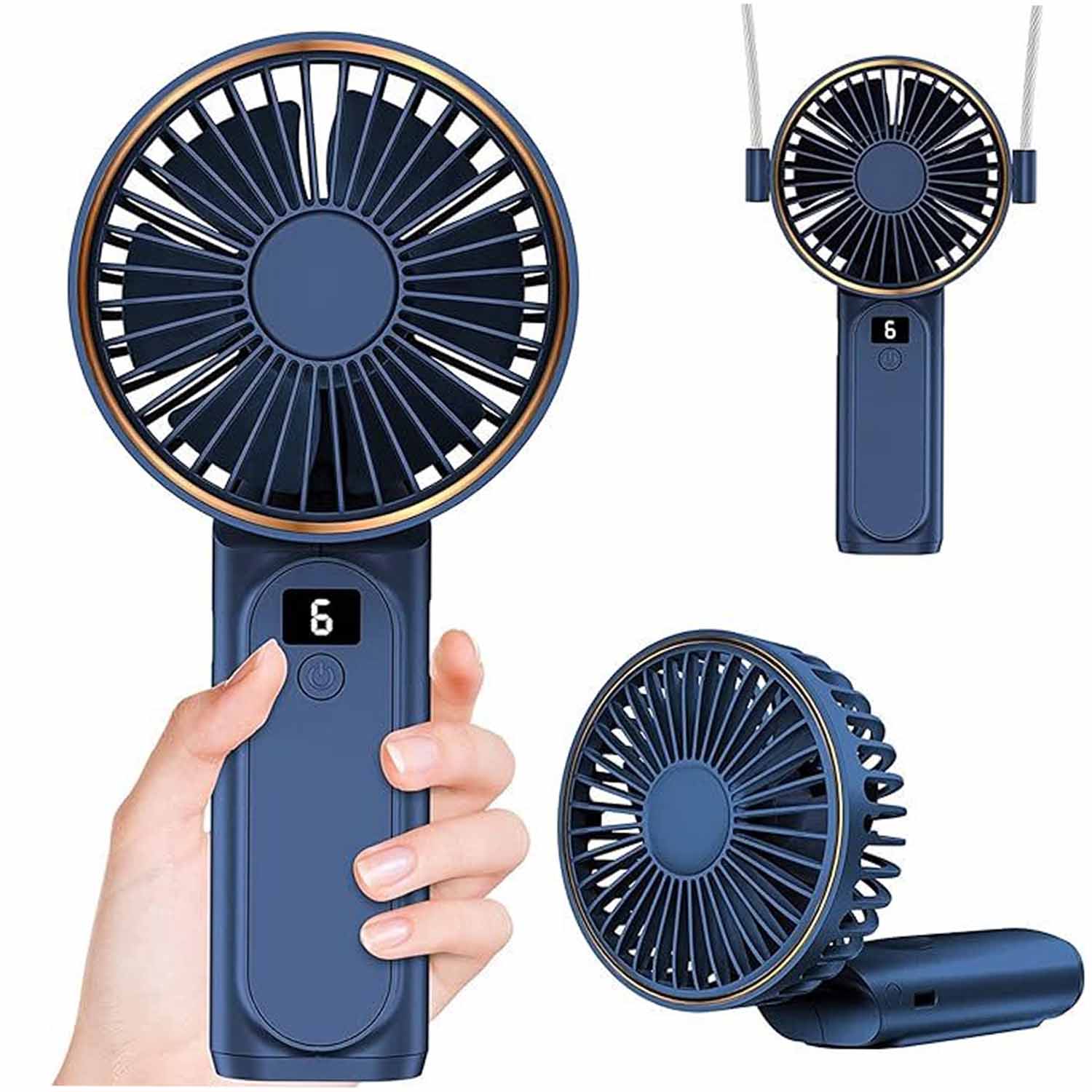 Halterneck hand-held folding small fan 5