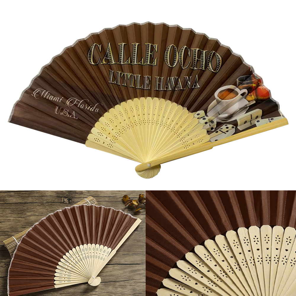 Bamboo Cloth Face Hand Fan 4