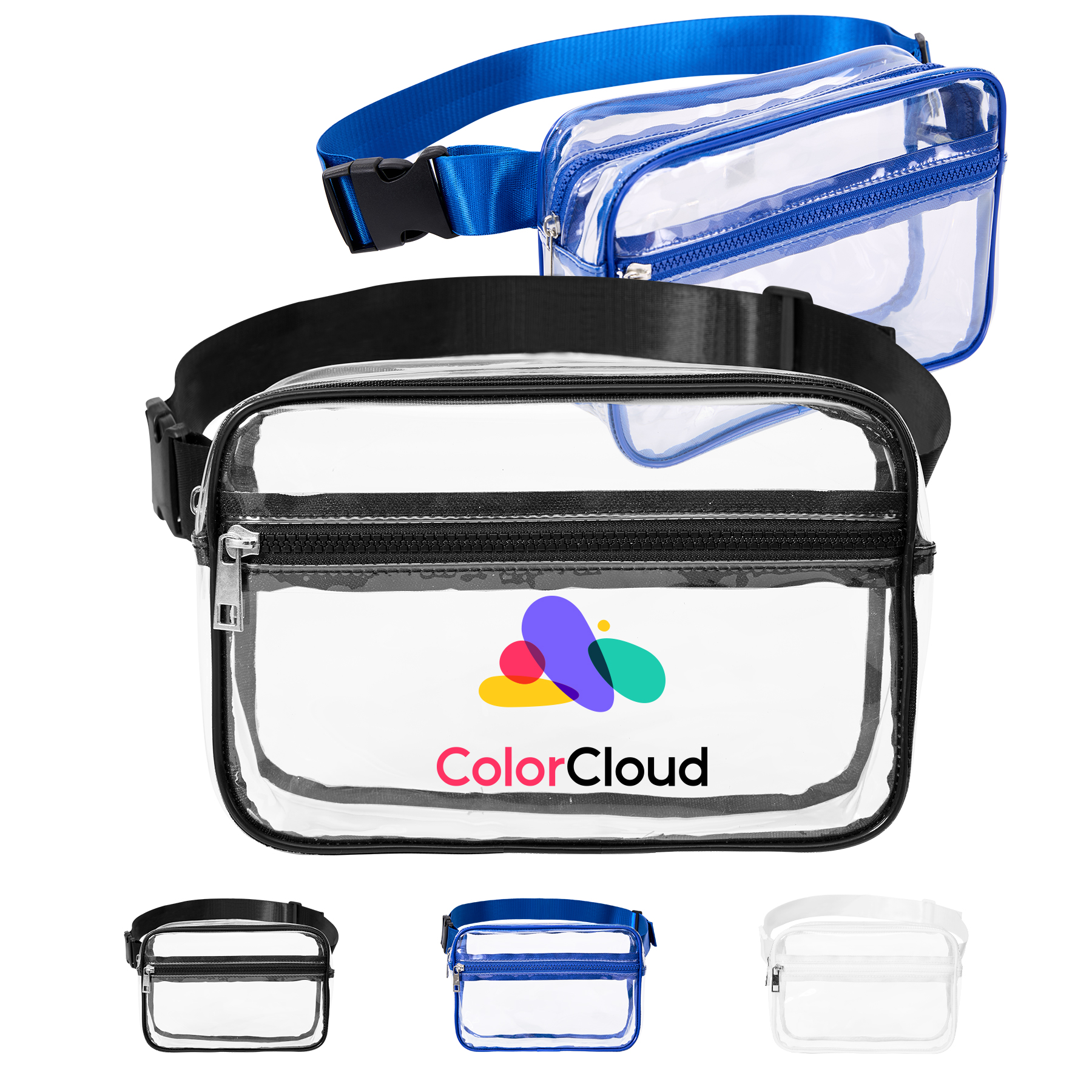 Stadium Approved Clear PVC Fanny Pack W/ Two Zipper Pockets 11