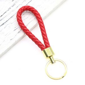 Stylish Weaved PU Leather Keychain with Metal Buckle 10