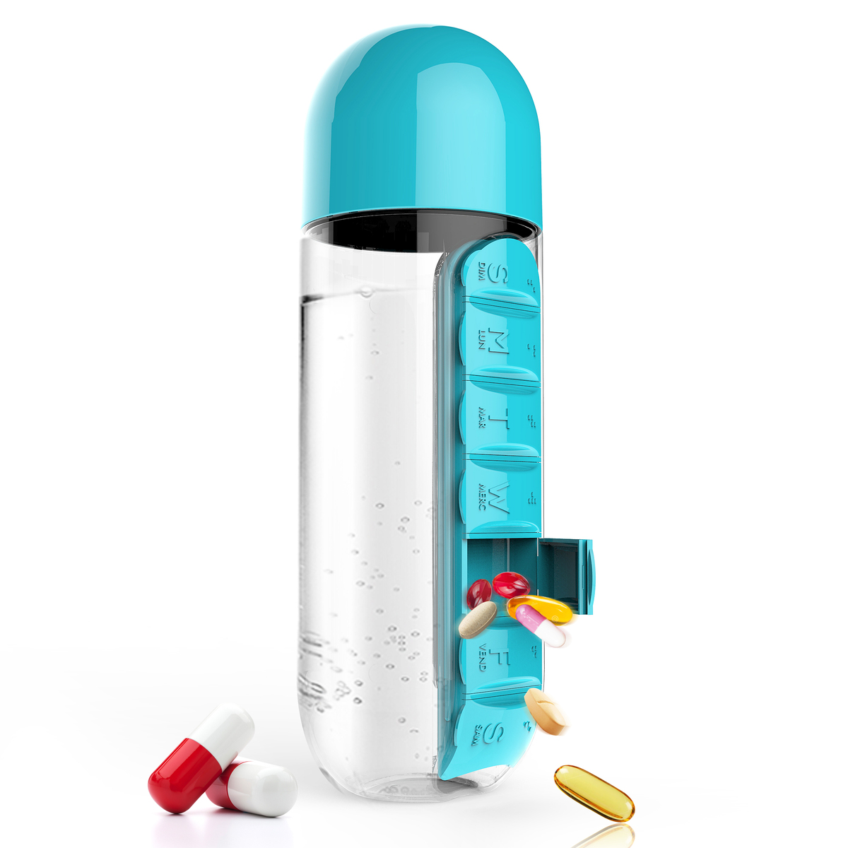 20 oz In Style Pill Organizer Water Bottle 20