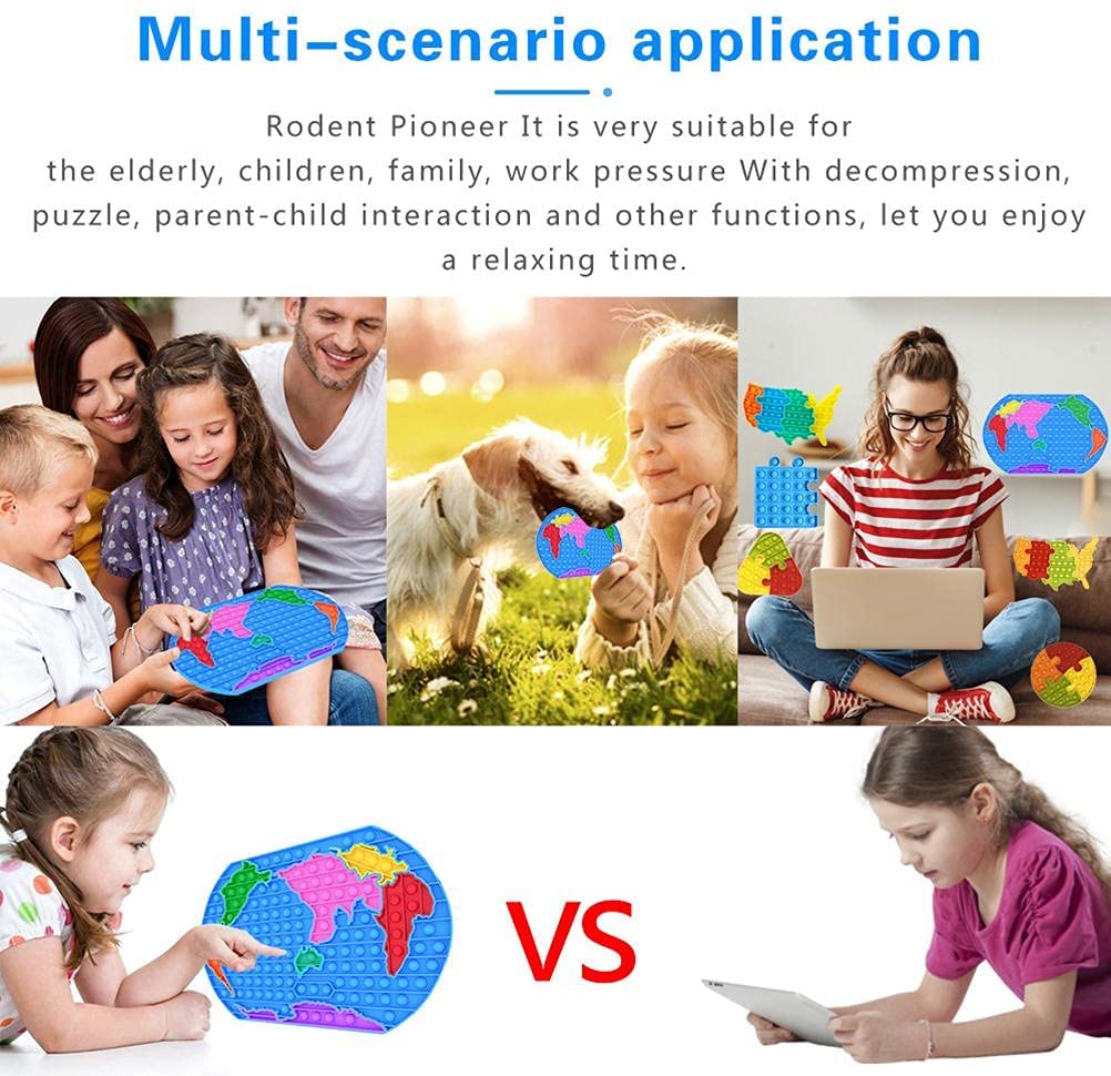 Push Pop Bubble Fidget Toy for Adults and Children (World Map) 6