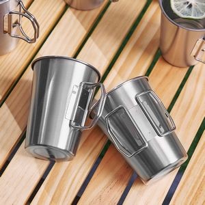 350ml Foldable Handle Stainless Steel Cup 4