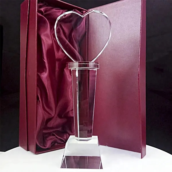 Crystal Heart Shape Trophy Wedding Anniversary Gift 4
