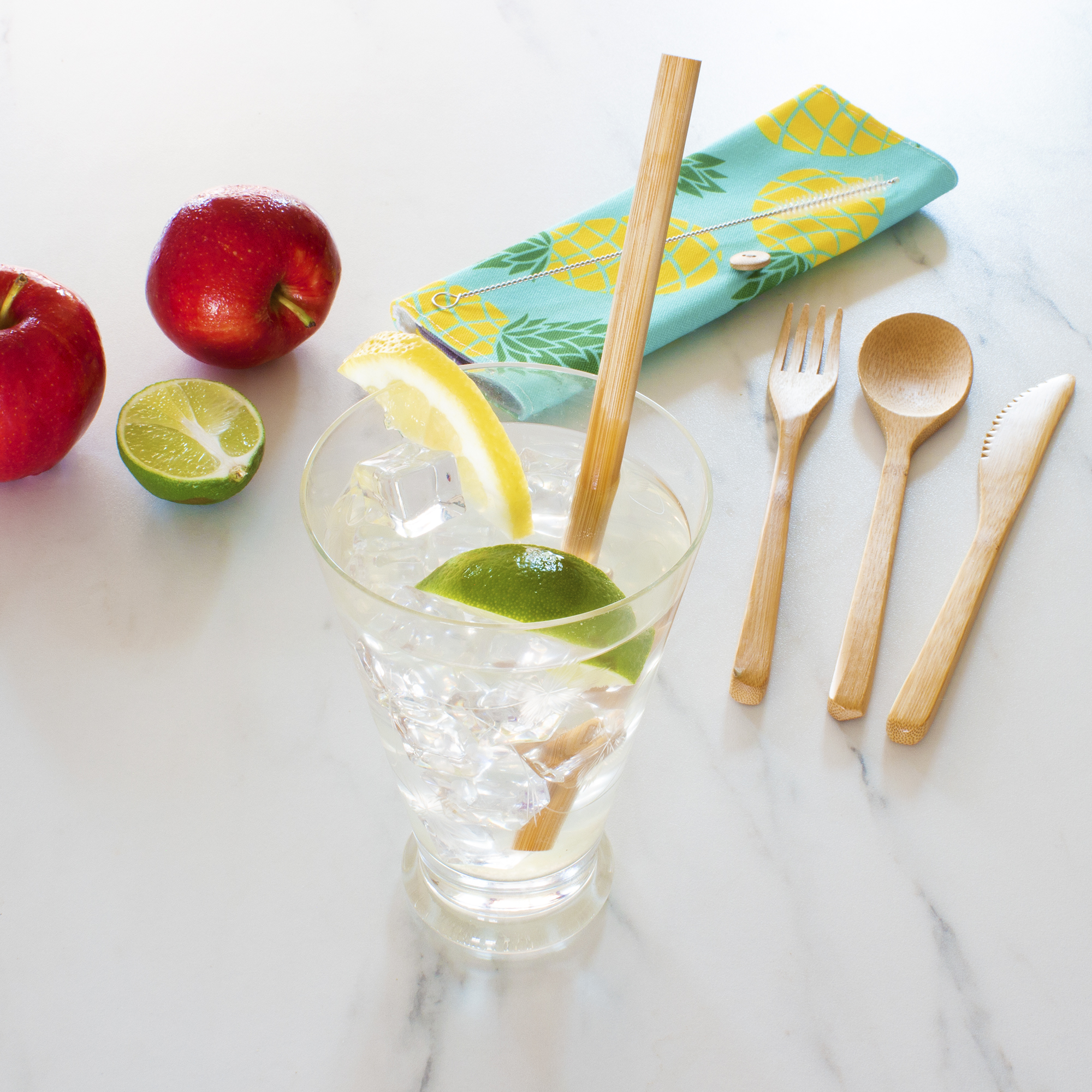 Take-Along Flatware Utensil Roll - Pineapple 1