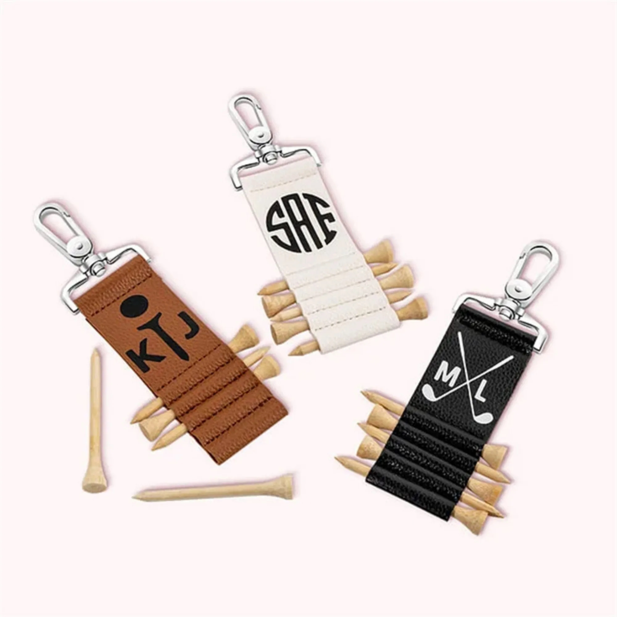 Personalized Leather Golf Tee Holder 9