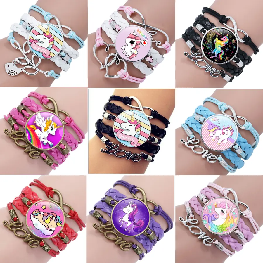 Multi-layer Woven Leather Charm Bracelets 2