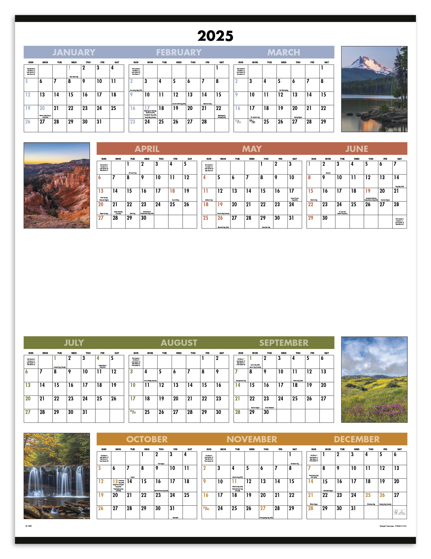 Triumph® Calendars Black & White Span-A-Year Non-Laminated Calendar 8