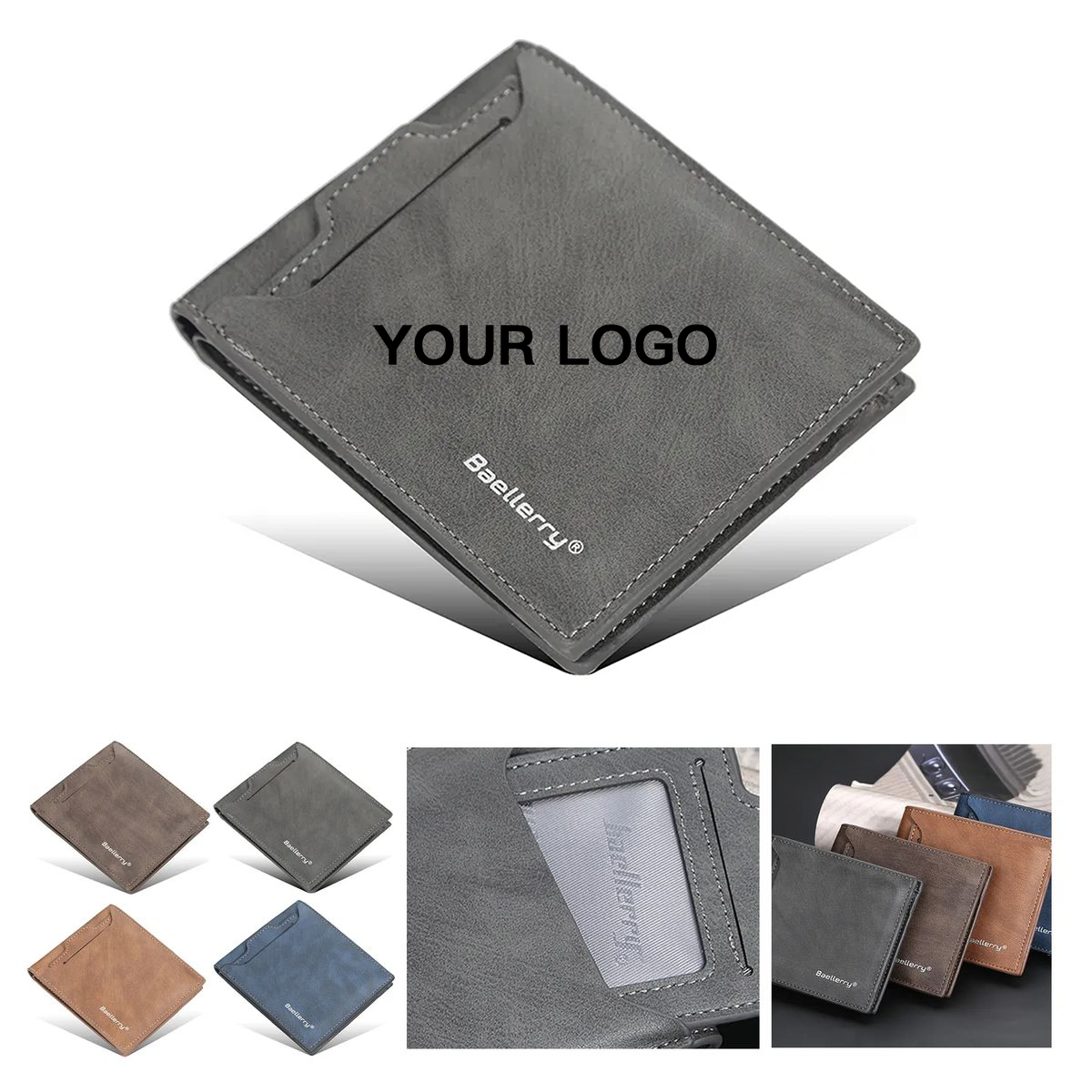 Compact Tri Fold Wallet for Men with Cash and Coin Storage 3