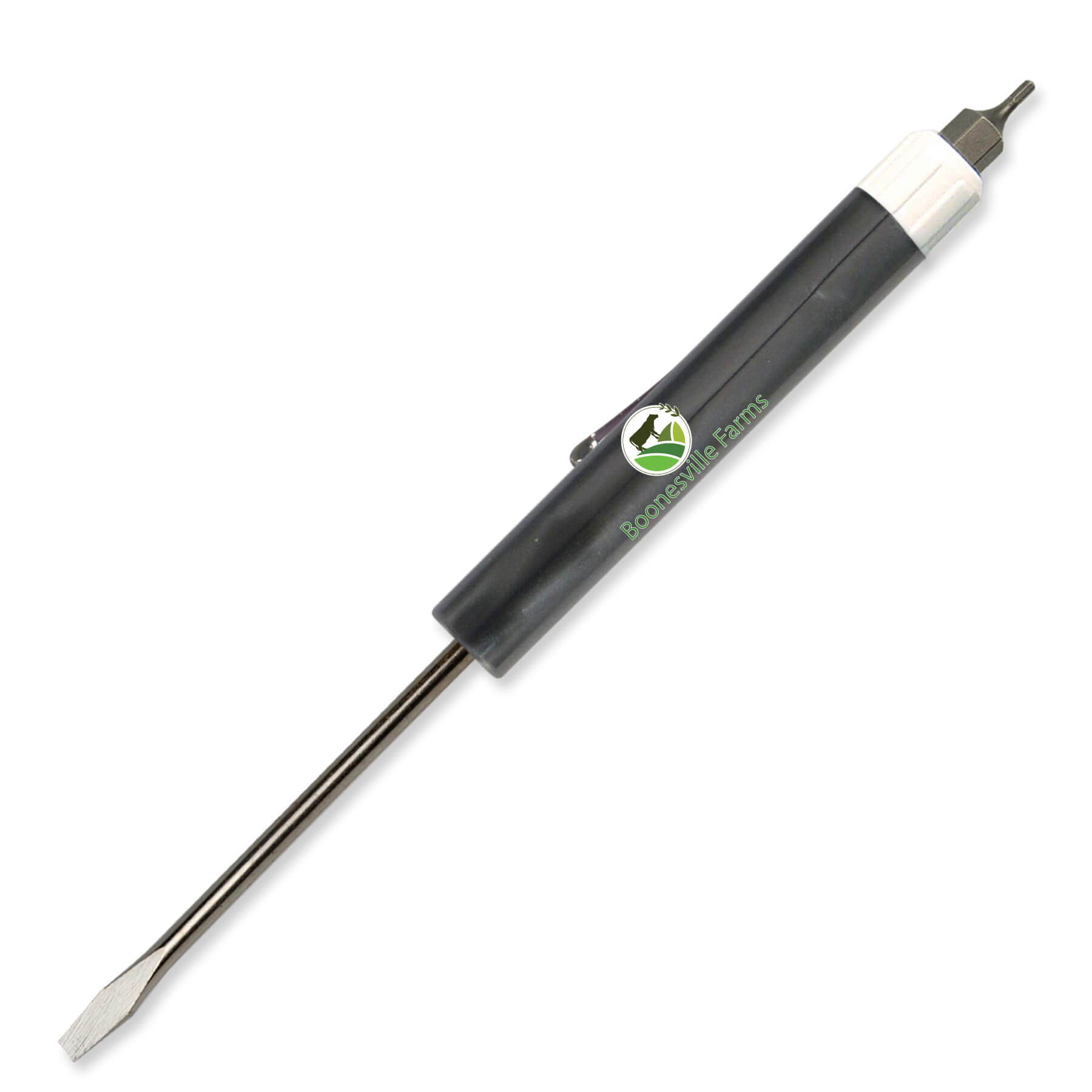 Pocket Screwdriver - 1/8" Flat Tip Blade w/Hex Bit Top 5