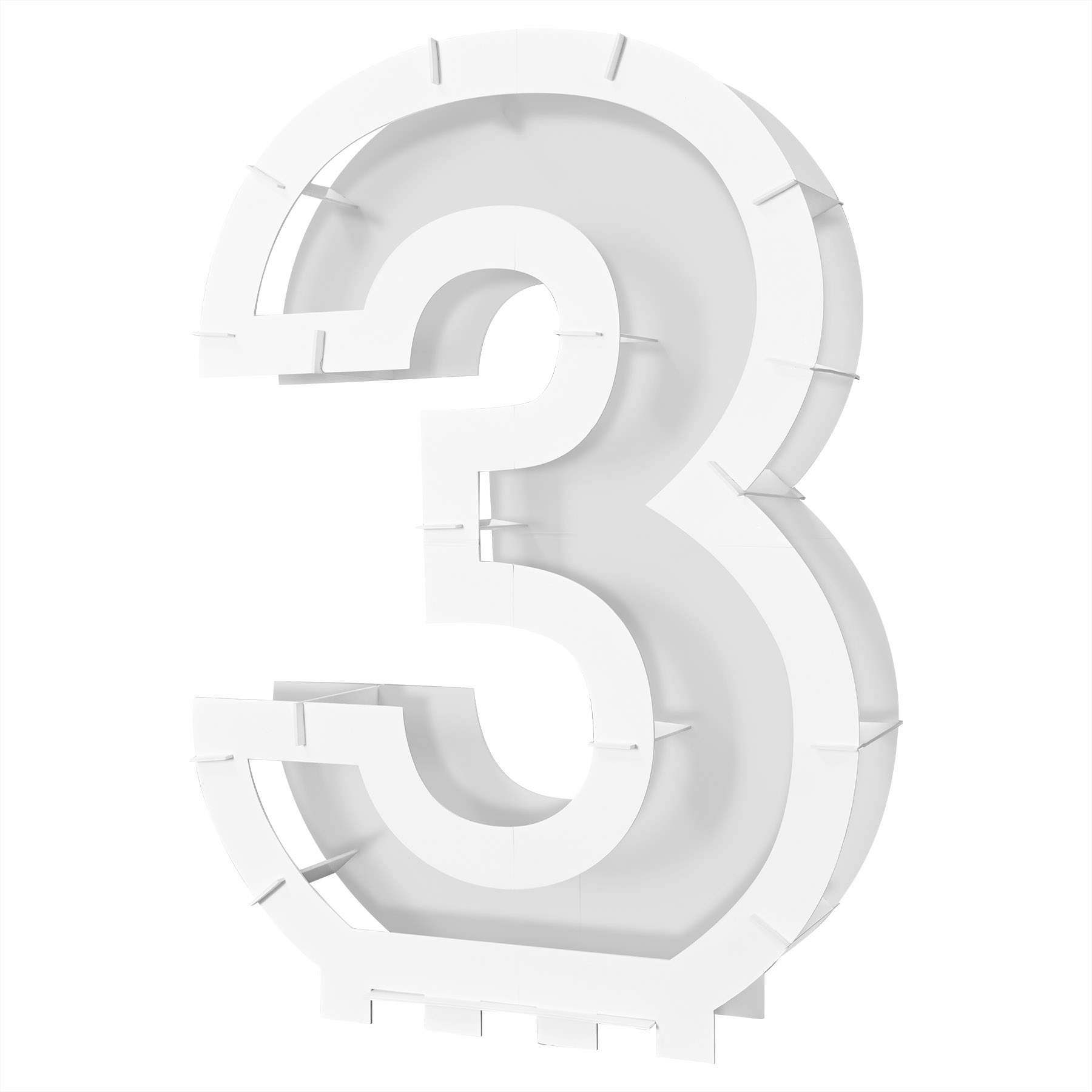 Balloon Mosaic Number "3" Frame