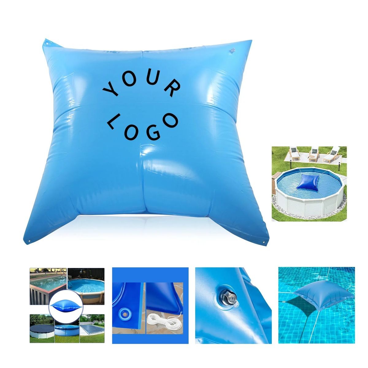 47.25 inches x 47.25 inches Pool Pillow for Aboveground Pools with Custom Logo Imprint 1