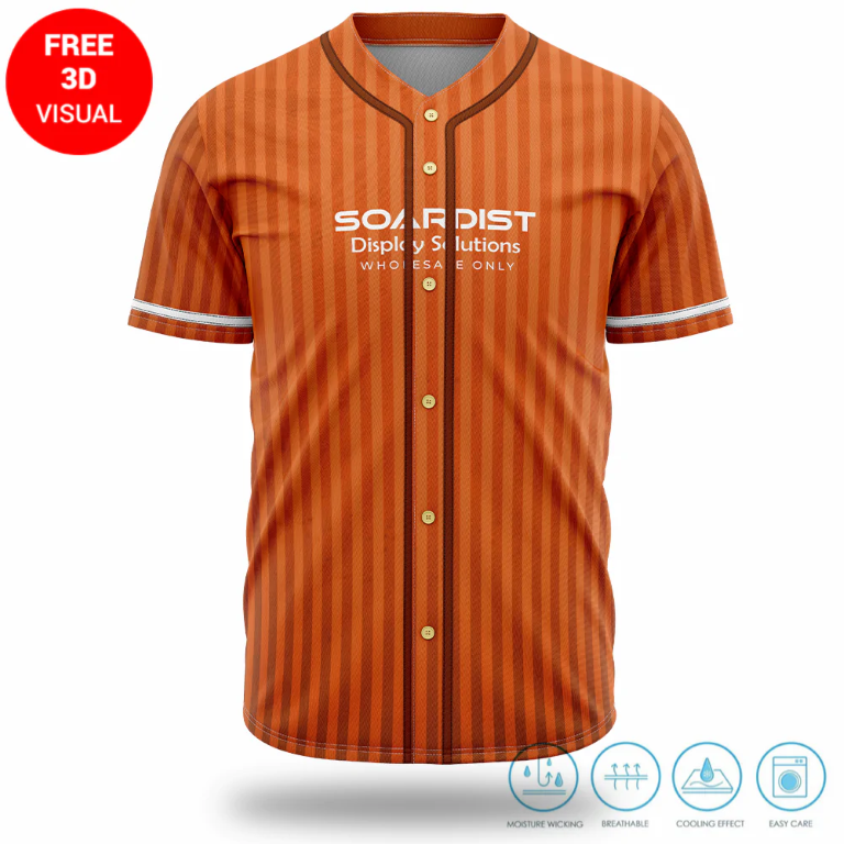 Custom Button Down Baseball Jersey (Full Dye Sublimation) #50058