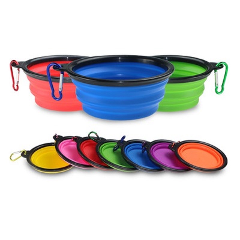 Folding Collapsible Pet Bowl w/Carabiner 2