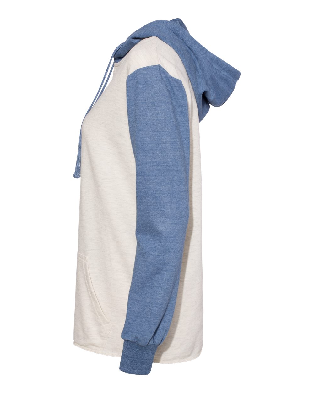Women's French Terry Hooded Pullover with Colorblocked Sleeves - W20145 6