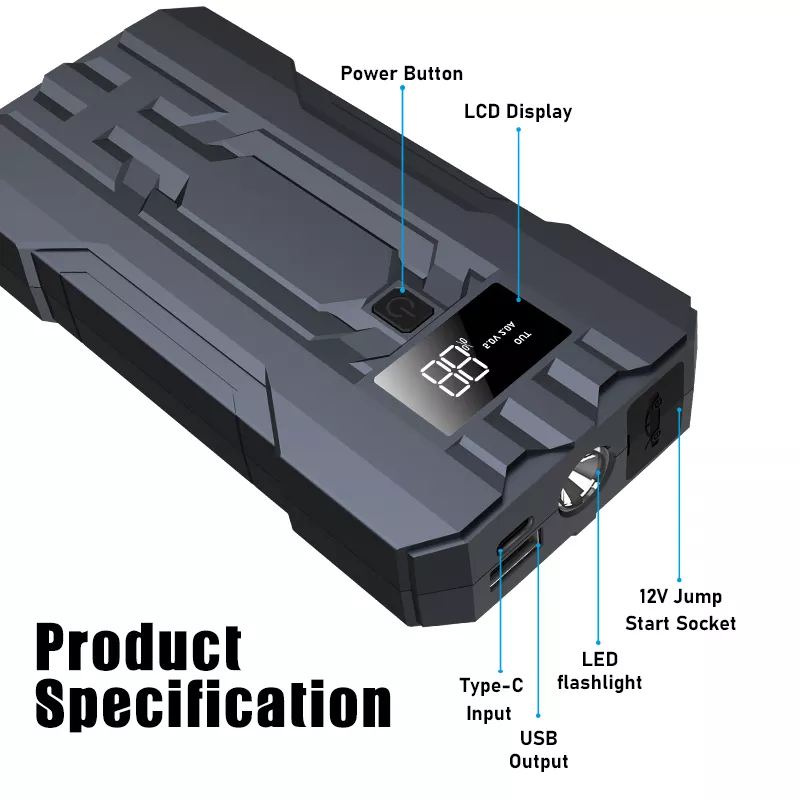 12V Automotive Power Pack Portable Car Battery Jump Starter 6