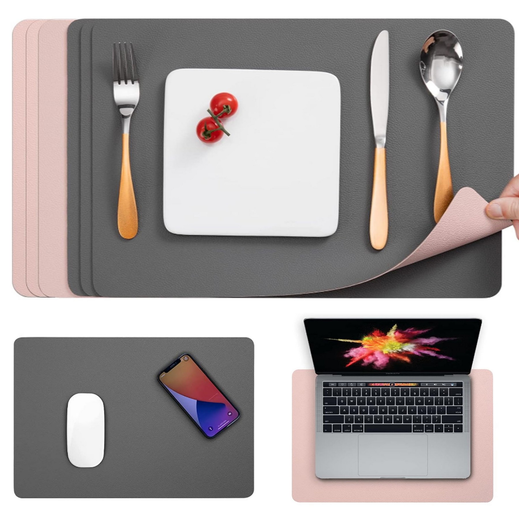 Non-Slip Heat-Resistant Leather Placemats 4