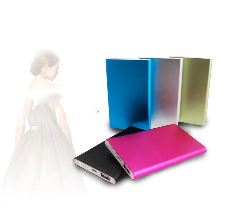 5000mAh Slim Metal Power Bank Bulk Wholesale Custom Logo Promotional Charger Gift 4