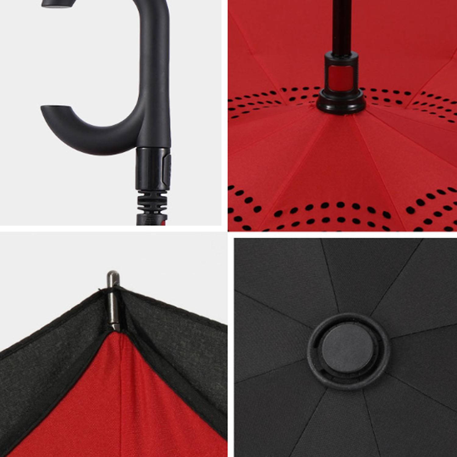 C-Shaped Handle Windproof Reverse automatic Folding Umbrella 8