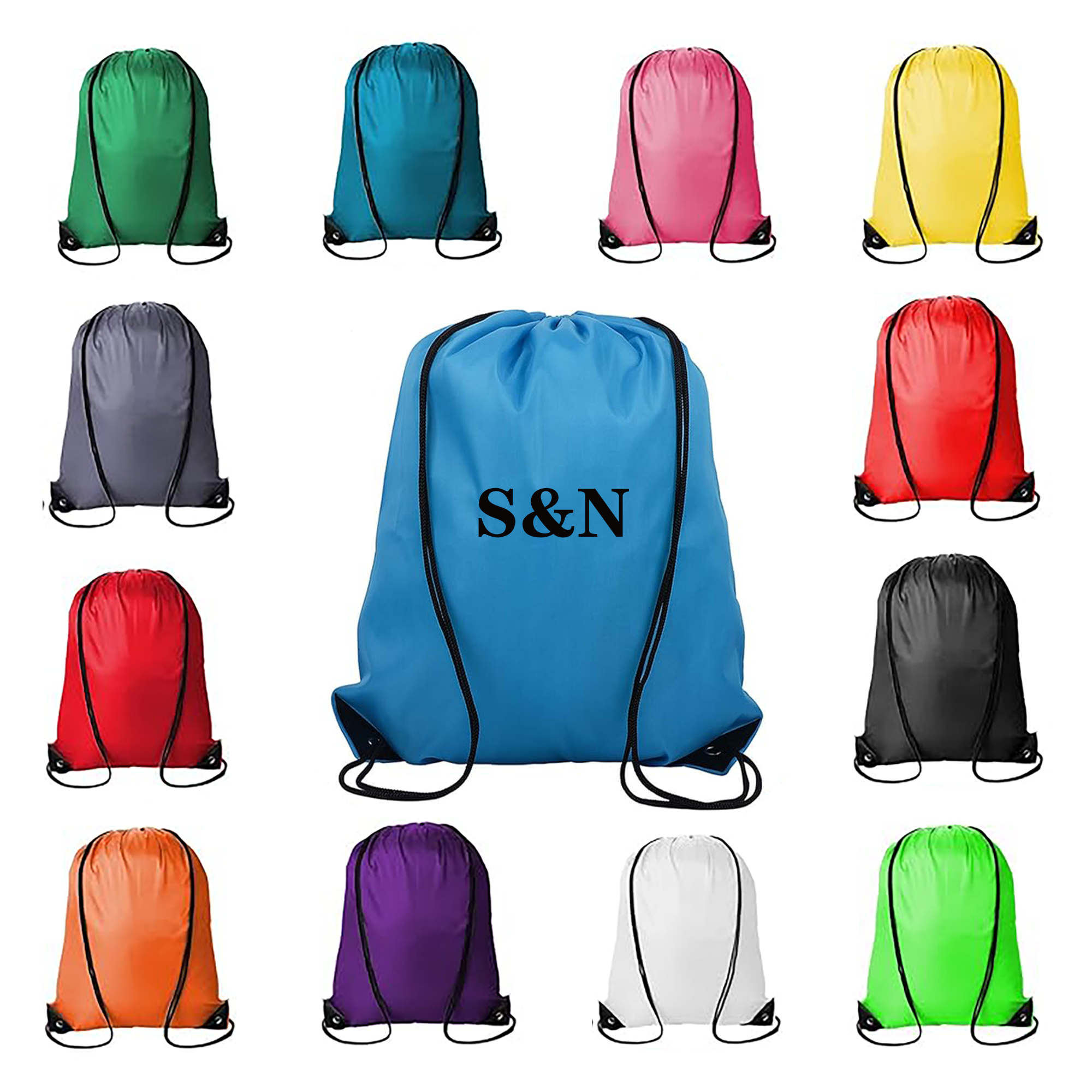 Polyester Drawstring Backpack Bag 1