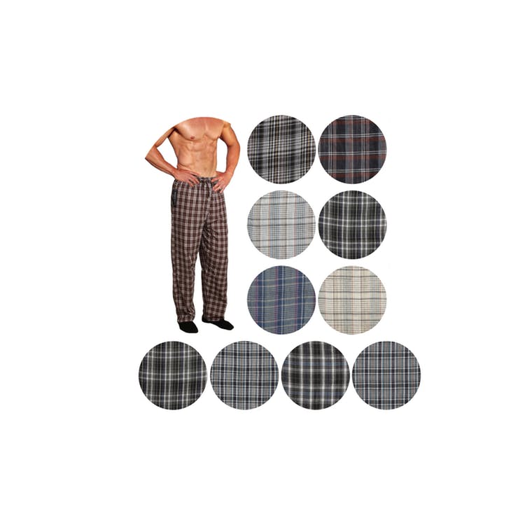 Men's Pajama Bottoms - Cotton Assorted Plaids M - XL 2